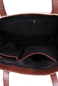 Beige Suede Tote Bag (11.3"x17"x5") image 5