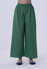 Set Of 2: Hazel Green Cotton Kurti With Palazzo Set image 4