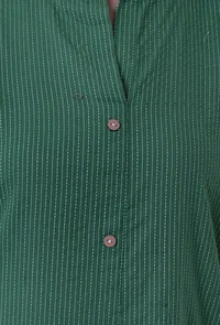 Set Of 2: Hazel Green Cotton Kurti With Palazzo Set image 5