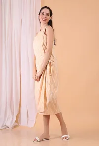 Peach Cotton Wrap Dress image 2