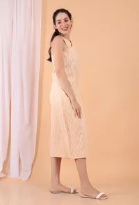 Peach Cotton Wrap Dress image 3