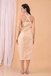 Peach Cotton Wrap Dress image 4