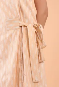 Peach Cotton Wrap Dress image 6