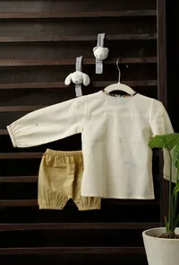 Off White Bamboo Fabric Angrakha image 2