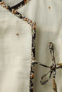 Off White Bamboo Fabric Angrakha image 3