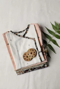 Off White Bamboo Fabric Angrakha image 4