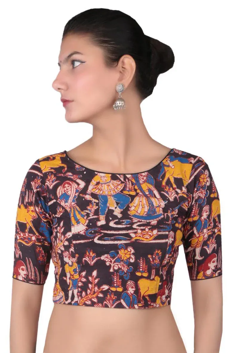 Multi-color Kalamkari Printed Blouse