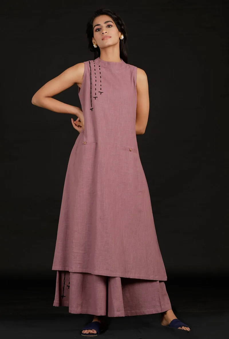 Plum Halter Neck Kurti