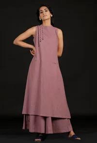Plum Halter Neck Kurti image 1