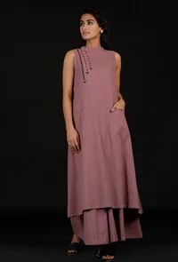 Plum Halter Neck Kurti image 2