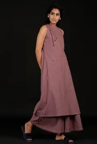 Plum Halter Neck Kurti image 3