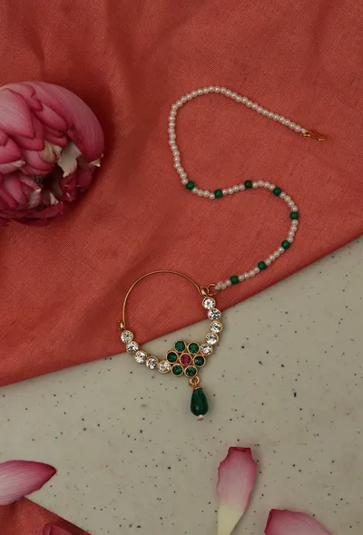 Temple Style Green Stone Nath