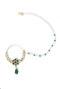 Temple Style Green Stone Nath image 2