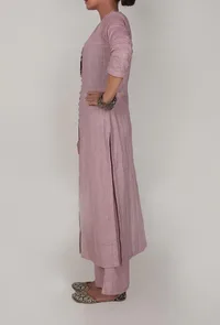Light Periwinkle Front Slit Kurta and Pants-XXXL image 3