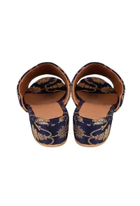 Black Brocade Block Heels image 5