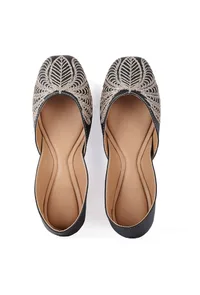 Aileen Black Dori Zari Embroidered Jutti image 2