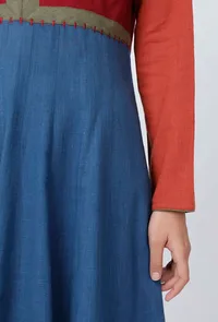 A-line Multicolor Blocked Cotton Kurta image 6