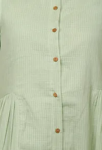 Mint Green Cotton Kota  Kurta image 5