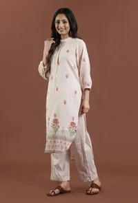 Hand Block Printed Cotton Floral Kurta image 2