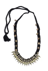 Akshara Black Tribal Brass Necklace image 2