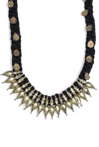Akshara Black Tribal Brass Necklace image 3