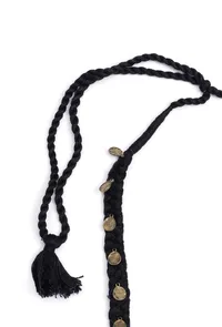 Akshara Black Tribal Brass Necklace image 4