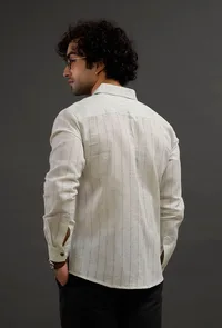 Sepia Green Cotton Slim Fit Shirt image 3