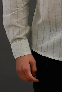 Sepia Green Cotton Slim Fit Shirt image 5