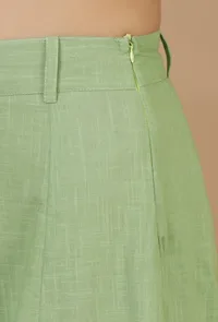 Light Green Cotton Palazzo Pants image 5