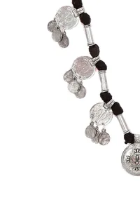 Black Threaded German Silver Necklace image 3