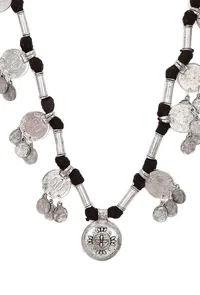 Black Threaded German Silver Necklace image 4
