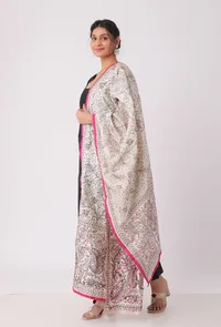 Mitali hand embriodered kantha silk dupatta image 2