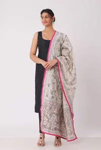 Mitali hand embriodered kantha silk dupatta image 3