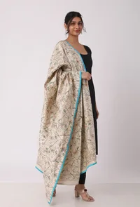 Turvi hand embriodered kantha silk dupatta image 2