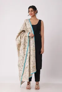 Turvi hand embriodered kantha silk dupatta image 3