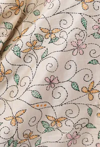 Turvi hand embriodered kantha silk dupatta image 4