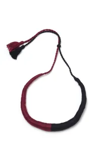 Sana Duo Brown and Black Tribal Thread Necklace image 2