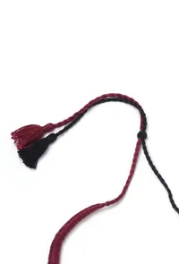 Sana Duo Brown and Black Tribal Thread Necklace image 4