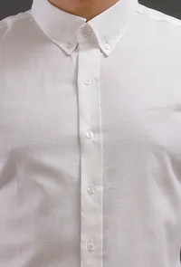 White Cotton Slim Fit Shirt image 4