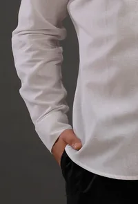 White Cotton Slim Fit Shirt image 5