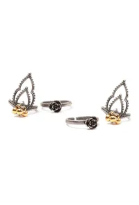 Set of 4: Ojasvini Silver Brass Toering image 2