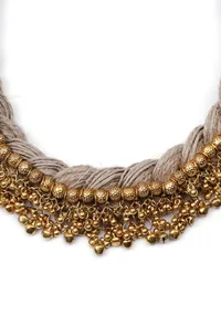 Gold Tone With Gunguru Jute Necklace Set image 6