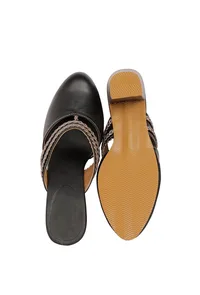 Black Chandini Braided Block Heels image 2