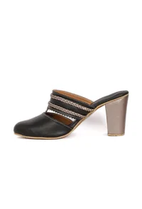 Black Chandini Braided Block Heels image 3