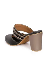 Black Chandini Braided Block Heels image 5