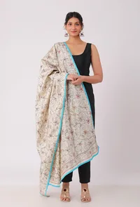 Damini hand embriodered kantha silk dupatta image 1