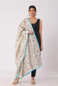 Damini hand embriodered kantha silk dupatta image 3