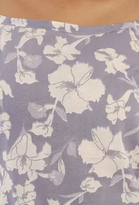 Blue Color Cotton Slip With White Motif image 5