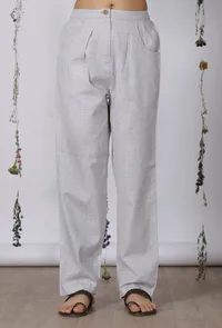 Grey Cotton Khaadi Pants image 1