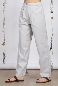 Grey Cotton Khaadi Pants image 3